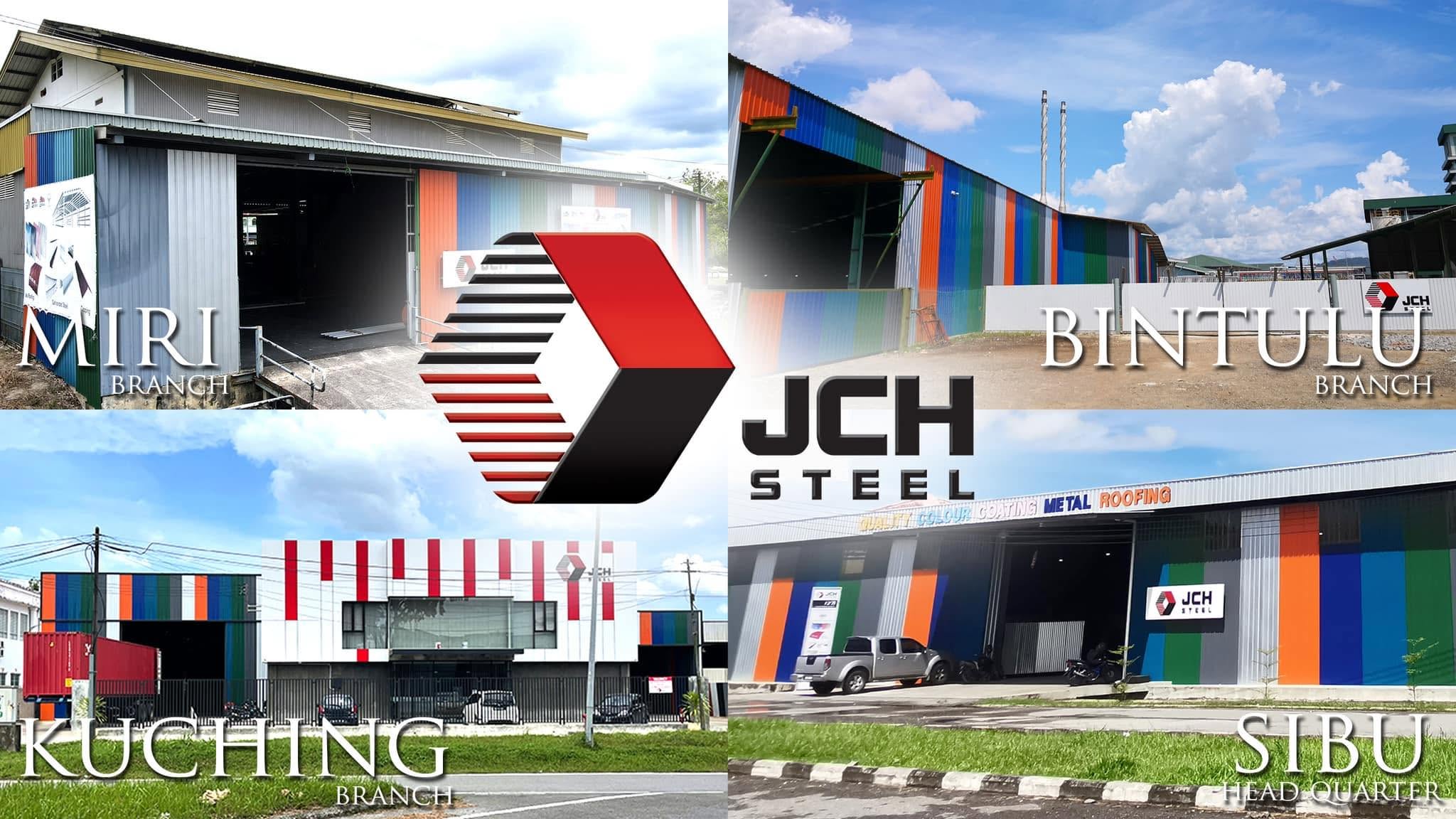 JCH Steel branches in Miri, Bintulu and Kuching with the Sibu headquarters